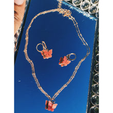 Load image into Gallery viewer, Butterfly Huggie and Necklace Set
