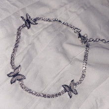 Load image into Gallery viewer, Silver Diamond Butterfly Anklet
