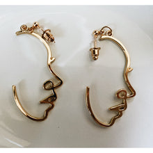 Load image into Gallery viewer, Gold Face Abstract Earrings
