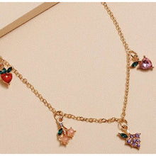 Load image into Gallery viewer, Juicy Fruit Gold Crystal Necklace
