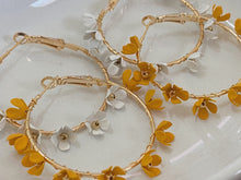 Load image into Gallery viewer, Floral Hoop Earrings
