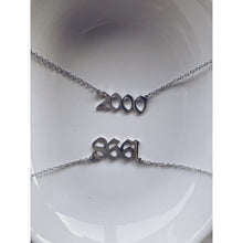 Load image into Gallery viewer, Silver Customized Birth Year Chain Necklace
