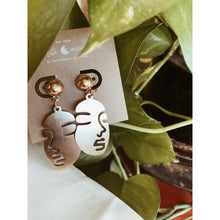 Load image into Gallery viewer, Gold Namasté Abstract Dangle Earrings
